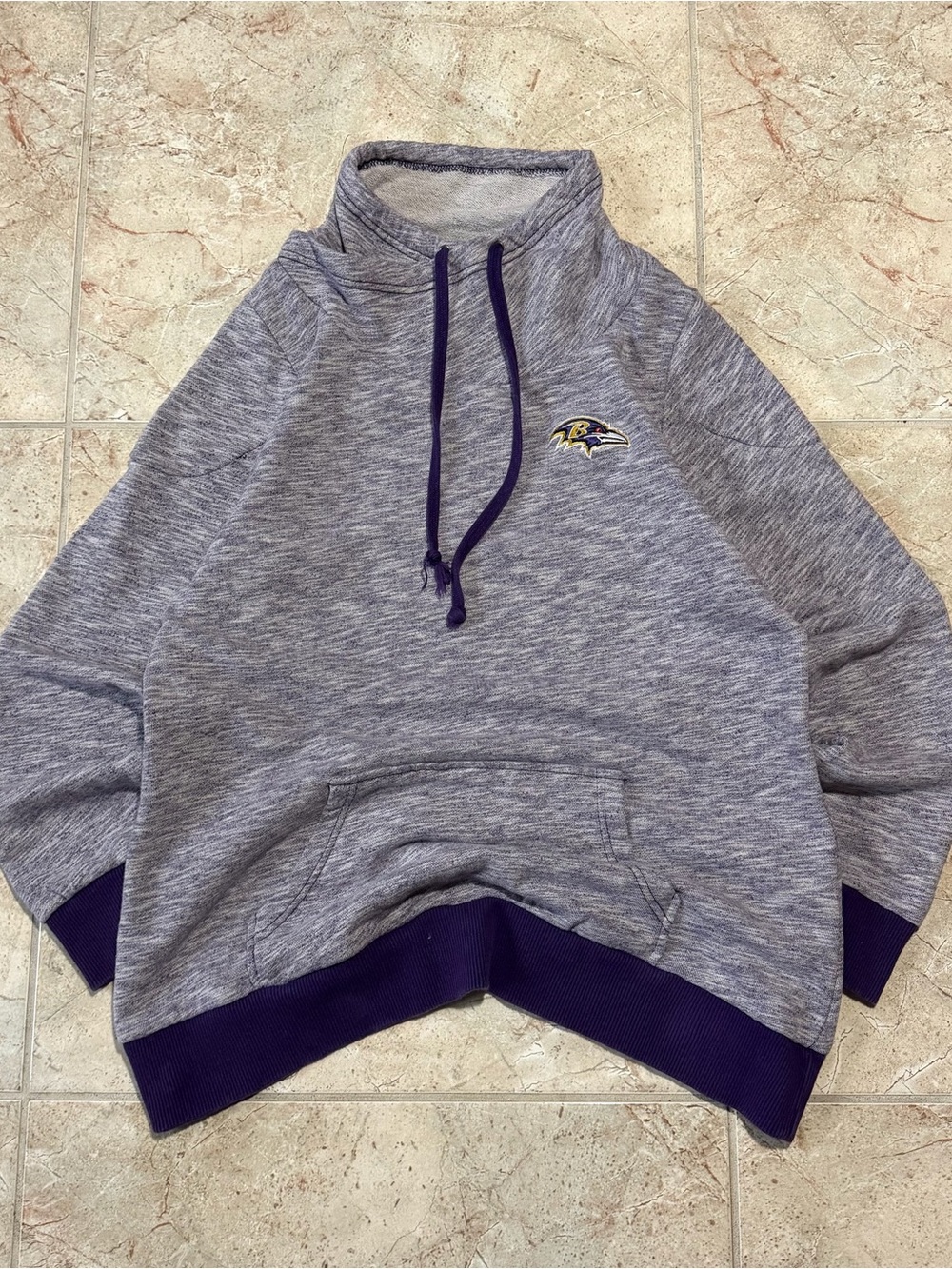 Antigua Baltimore Ravens Heather Gray Mock Neck Sweatshirt Women’s XL